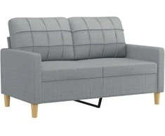 Sofa Sofos komplektas su pagalvėlėmis, 3 dalių, pilkas, audinys