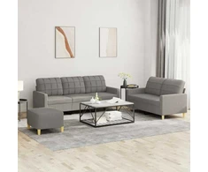 Sofa Sofos komplektas su pagalvėlėmis, 3 dalių, taupe, audinys