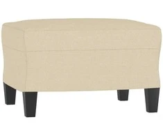 Sofa Sofos komplektas su pagalvėlėmis, 3 dalių, kreminis, audinys