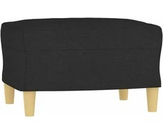 Sofa Sofos komplektas su pagalvėlėmis, 3 dalių, juodas, audinys