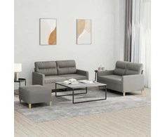 Sofa Sofos komplektas su pagalvėlėmis, 3 dalių, taupe, audinys