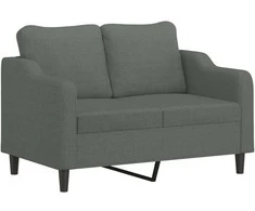 Sofa Sofos komplektas su pagalvėlėmis, 3 dalių, pilkas, audinys