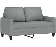 Sofa Sofos komplektas su pagalvėlėmis, 3 dalių, pilkas, audinys