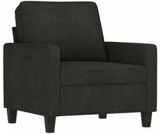 Sofa Sofos komplektas su pagalvėlėmis, 3 dalių, juodas, audinys