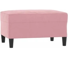 Sofa Sofos komplektas su pagalvėlėmis, 3 dalių, rožinis, aksomas