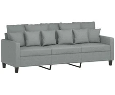 Sofa Sofos komplektas su pagalvėlėmis, 3 dalių, pilkas, audinys