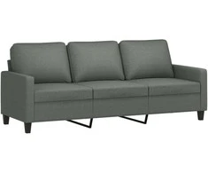 Sofa Sofos komplektas su pagalvėlėmis, 3 dalių, pilkas, audinys