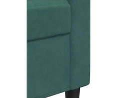 Sofa Sofos komplektas su pagalvėlėmis, 3 dalių, žalias, aksomas