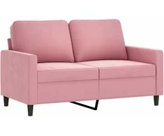 Sofa Sofos komplektas su pagalvėlėmis, 3 dalių, rožinis, aksomas