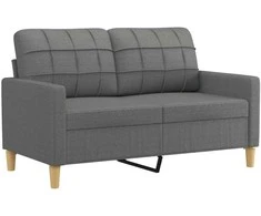 Sofa Sofos komplektas su pagalvėlėmis, 3 dalių, pilkas, audinys