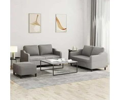 Sofa Sofos komplektas su pagalvėlėmis, 3 dalių, taupe, audinys