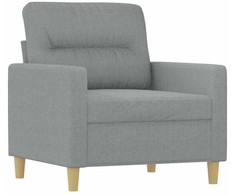 Sofa Sofos komplektas su pagalvėlėmis, 3 dalių, pilkas, audinys