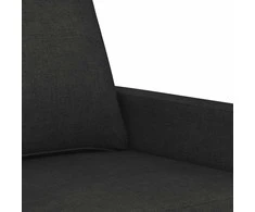 Sofa Sofos komplektas su pagalvėlėmis, 3 dalių, juodas, audinys