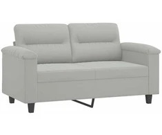 Sofa Sofos komplektas su pagalvėlėmis, 3 dalių, pilkas, audinys