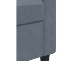 Sofa Sofos komplektas su pagalvėlėmis, 3 dalių, pilkas, aksomas