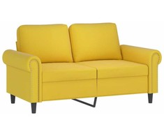 Sofa Sofos komplektas su pagalvėlėmis, 3 dalių, geltonas, aksomas