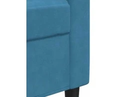 Sofa Sofos komplektas su pagalvėlėmis, 3 dalių, mėlynas, aksomas