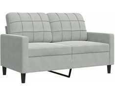 Sofa Sofos komplektas su pagalvėlėmis, 3 dalių, pilkas, aksomas