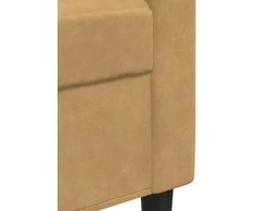 Sofa Sofos komplektas su pagalvėlėmis, 3 dalių, rudas, aksomas