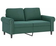 Sofa Sofos komplektas su pagalvėlėmis, 3 dalių, žalias, aksomas