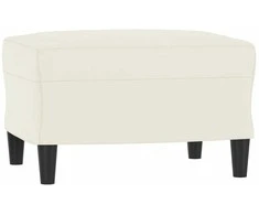 Sofa Sofos komplektas su pagalvėlėmis, 3 dalių, kreminis, aksomas