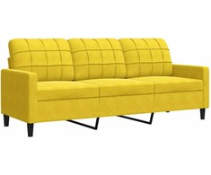 Sofa Sofos komplektas su pagalvėlėmis, 4 dalių, geltonas, aksomas