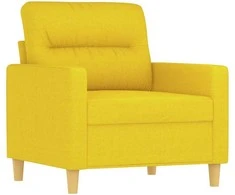 Sofa Sofos komplektas su pagalvėlėmis, 4 dalių, geltonas, audinys