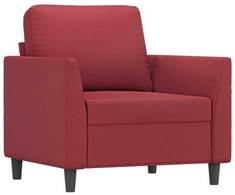 Sofa Sofos komplektas su pagalvėlėmis, 4 dalių, vyno, dirbtinė oda