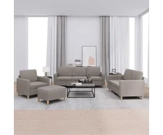 Sofa Sofos komplektas su pagalvėlėmis, 4 dalių, taupe, audinys