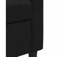 Sofa Sofos komplektas su pagalvėlėmis, 4 dalių, juodas, aksomas