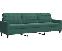 Sofa Sofos komplektas su pagalvėlėmis, 4 dalių, žalias, aksomas