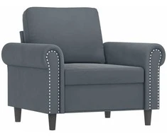 Sofa Sofos komplektas su pagalvėlėmis, 4 dalių, pilkas, aksomas