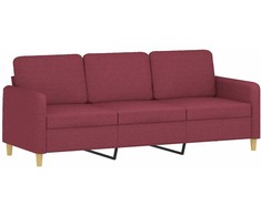 Sofa Sofos komplektas su pagalvėlėmis, 4 dalių, vyno, audinys