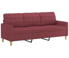 Sofa Sofos komplektas su pagalvėlėmis, 4 dalių, vyno, audinys