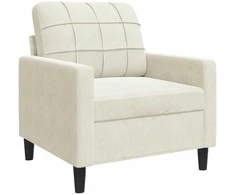 Sofa Sofos komplektas su pagalvėlėmis, 4 dalių, kreminis, aksomas