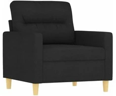 Sofa Sofos komplektas su pagalvėlėmis, 4 dalių, juodas, audinys