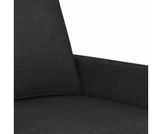 Sofa Sofos komplektas su pagalvėlėmis, 4 dalių, juodas, audinys