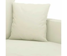 Sofa Sofos komplektas su pagalvėlėmis, 4 dalių, kreminis, aksomas