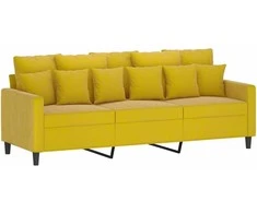 Sofa Sofos komplektas su pagalvėlėmis, 4 dalių, geltonas, aksomas