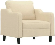Sofa Sofos komplektas su pagalvėlėmis, 4 dalių, kreminis, audinys