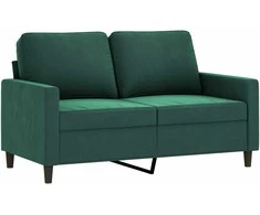 Sofa Sofos komplektas su pagalvėlėmis, 4 dalių, žalias, aksomas