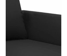 Sofa Sofos komplektas su pagalvėlėmis, 4 dalių, juodas, dirbtinė oda