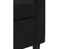 Sofa Sofos komplektas su pagalvėlėmis, 4 dalių, juodas, aksomas