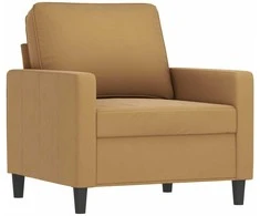 Sofa Sofos komplektas su pagalvėlėmis, 4 dalių, rudas, aksomas