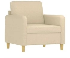 Sofa Sofos komplektas su pagalvėlėmis, 4 dalių, kreminis, audinys