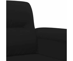 Sofa Sofos komplektas su pagalvėlėmis, 4 dalių, juodas, audinys