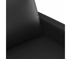 Sofa Sofos komplektas su pagalvėlėmis, 4 dalių, juodas, dirbtinė oda
