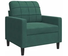 Sofa Sofos komplektas su pagalvėlėmis, 4 dalių, žalias, aksomas