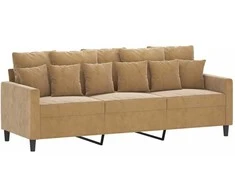 Sofa Sofos komplektas su pagalvėlėmis, 4 dalių, rudas, aksomas