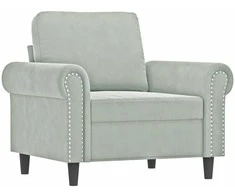 Sofa Sofos komplektas su pagalvėlėmis, 4 dalių, pilkas, aksomas